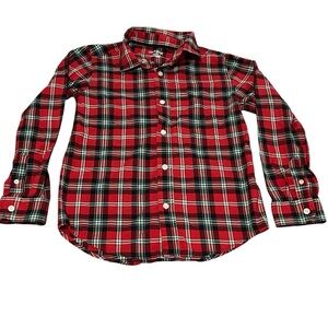 Cat & Jack size M 8/10 boys long sleeve plaid button down shirt